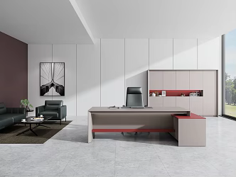 Bantai Office Desk Filing Cabinet Office Chair Leather Chair Sofa Coffee Table Leisure Leader 3d model