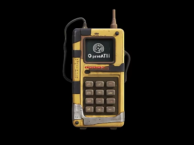 Vintage Yellow DYNATEL Walkie Talkie Electrical Appliance With Antenna And Keypad 3d model