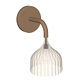 Illuminated Modern Wall Lamps Featuring Gold Base Curved Arm And Flower Shaped Design