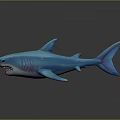 Realistic Blue Shark Aquatic Animal Model Showcasing Open Mouth And Sharp Teeth 3d model