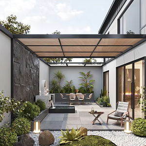 Modern courtyard landscape 3d model