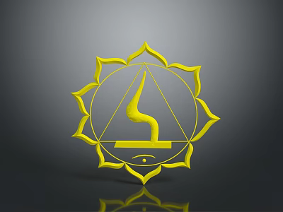 Yellow Lotus Shaped Lighting Combination With Triangle Flame Pattern And Bottom Eye Design 3d model