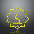 Yellow Lotus Shaped Lighting Combination With Triangle Flame Pattern And Bottom Eye Design