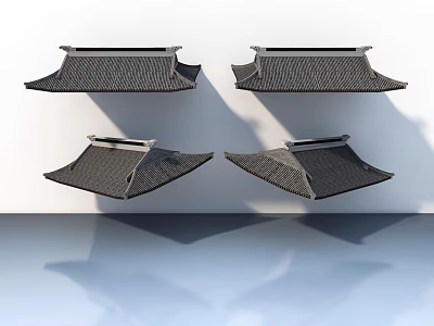 Modern Sofa and Coffee Table Combination with Black Glossy Finish and Symmetrical Layout 3d model