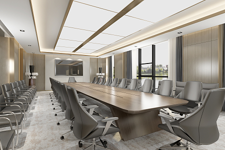 Modern Meeting Room Company Meeting Room Enterprise Meeting Room Modern Meeting Room Conference Table Meeting Room Table and Chair 3d model