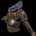 Ornate Medieval Armor With Silver Chest Plate Gold Dragon Decorations And Shoulder Guards 3d model