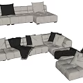 Modern Multiplayer Corner Sofa 3d model