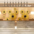 New Chinese-style Reception Desk Front Desk Image Background Wall Silver Desk 3d model