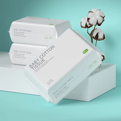 Soft Gentle Baby Cotton Tissue Packs For Daily Cleansing And Care 3d model