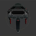 Futuristic Sci-Fi Pistol Weapon Design With Black Body Red Accents And Mechanical Details