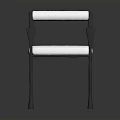 Modern Furniture Chair With White Cushion Backrest And Black Armrests Legs