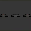 Three Round Weapon Devices Featuring Red Green Yellow Buttons And Black Stands