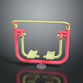 Pink And Yellow Kids Exercise Machine With Pedals And Handrails