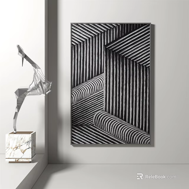 Modern Open Kitchen Interior Design With Island Counter And Dining Space 3d model