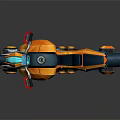 Stylish Orange And Blue Motorcycle With Modern Design Large Wheels And Reflective Surface