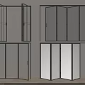 Modern Interior Folding Doors With Glass Panels And Metal Frames