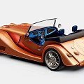 Orange Vintage Convertible Car With Classic Grille Large Wheels And Retro Design
