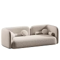 Modern Comfortable Double Seater Fabric Sofa With Soft Decorative Pillows For Cozy Living Room