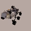 Various Mars Rovers With Solar Panels Wheels And Antennas In Desert Landscape
