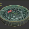 Modern Round Clock As Daily Life Essential With Blue Rim Green Dial And Metal Frame