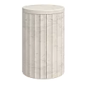 Modern Marble Cylindrical Trash Can With Vertical Stripes For Home Decor 3d model