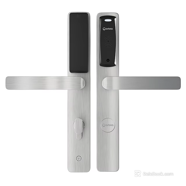 Smart Electronic Door Handle With Modern Metal Design And Fingerprint Lock Function 3d model