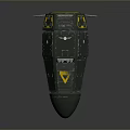 Green Military Weapon Bomb With Yellow Components And Top Stabilizing Wings