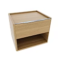 Modern Wooden Bedside Table With Drawer And Open Shelf Storage Design 3d model