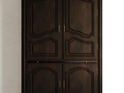 Vintage Style Shower Sauna Wooden Cabinet With Carved Design And Classic Finish 3d model