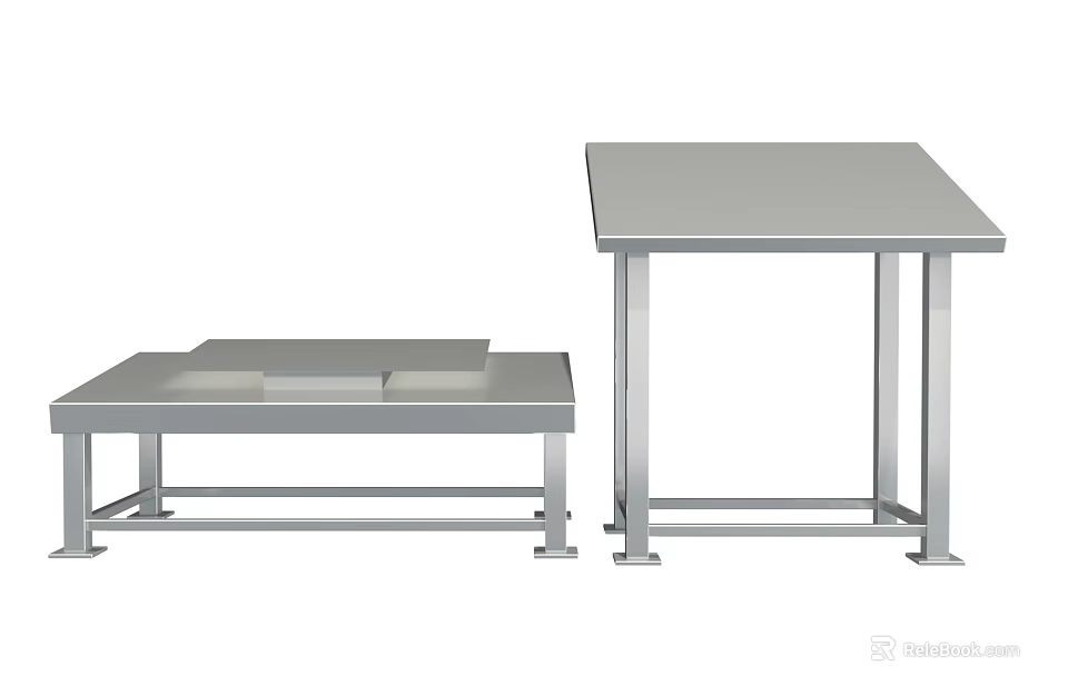 Sturdy Metal Industrial Worktables With Heavy Duty Frame For Workshop Use 3d model 