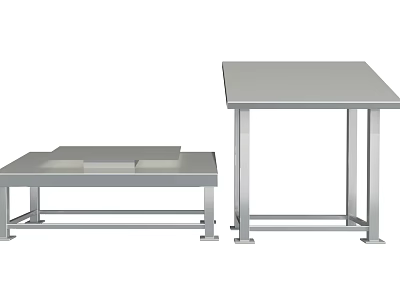 Sturdy Metal Industrial Worktables With Heavy Duty Frame For Workshop Use 3d model
