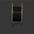 High Quality Wooden Spool With Black Wound Wire And Natural Wood Grain Texture