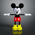 Mickey Mouse Doll With Black Ears White Face Red Shorts And Yellow Shoes