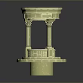 Elegant Classical Stone Architectural Model With Round Top Columns And Intricate Base Design