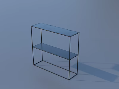 Sleek Modern Display Shelf With Metal Frame Two Open Shelves And Minimalist Style 3d model