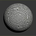 Natural Stone Sphere Decoration With Gray Background And Reflective Surface 3d model