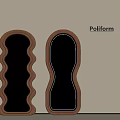 Poliform Wavy Wooden Frame Mirrors With Plant And Drawing Reflection