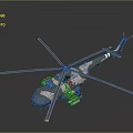 Camouflaged Military Helicopter With Rotor Blades As Advanced Combat Weapon System