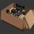 Open Orange Snack Box With Monster Energy Drinks Snacks And Strangeways Card