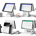 Modern Business Equipment Including POS Terminals Barcode Scanners And Receipt Printers