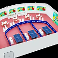 2025 National Fitness Indoor Sports Venue With Table Tennis Tables Spectator Seats And Colorful Decorations