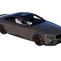 Gray Two Door Sports Car With Black Roof Streamlined Body Black Wheels Red Brake Calipers