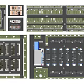 Parking Lot Layout Plan With Multiple Sections And Landscaped Green Areas 3d model