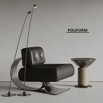 poliform modern single sofa floor lamp 3d model