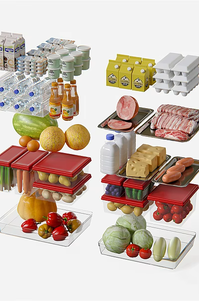 Modern Food Supermarket Food Commodities 3d model