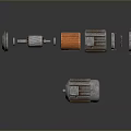 Industrial Equipment Components With Motor Drive Shaft And Small Metal Parts Assembly