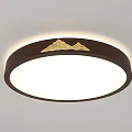 Modern Ceiling Lights with Rectangular Round Square Shapes Featuring Golden Mountain Patterns for Home 3d model