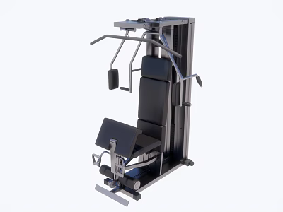 Multifunctional Home Gym Equipment With Metal Frame And Black Seats For Strength Training 3d model