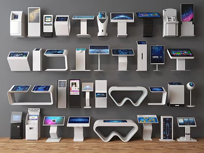 All-in-one machine ATM machine inquiry machine registration machine number arrangement machine calling machine touch and touch all-in-one machine guide screen ticket taking machine inquiry all-in-one machine 3d model
