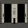 Modern Luxury Elevators In Lobby With 20F Signage And Marble Floor